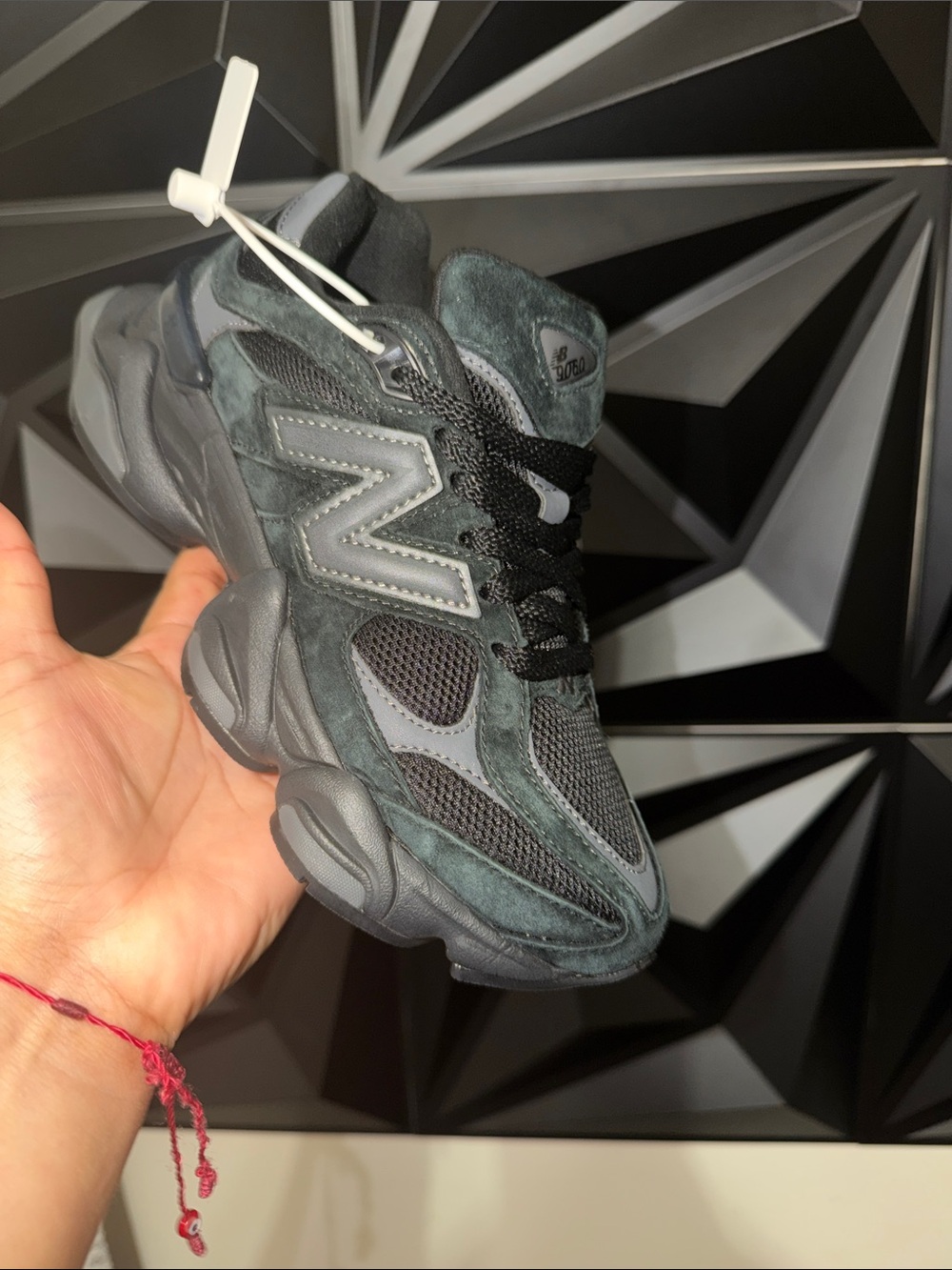 New Balance Kids Black and Dark Gray Suede Mesh Sneakers